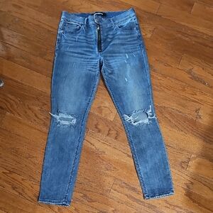 Express Women's Dark Blue Skinny Jeans